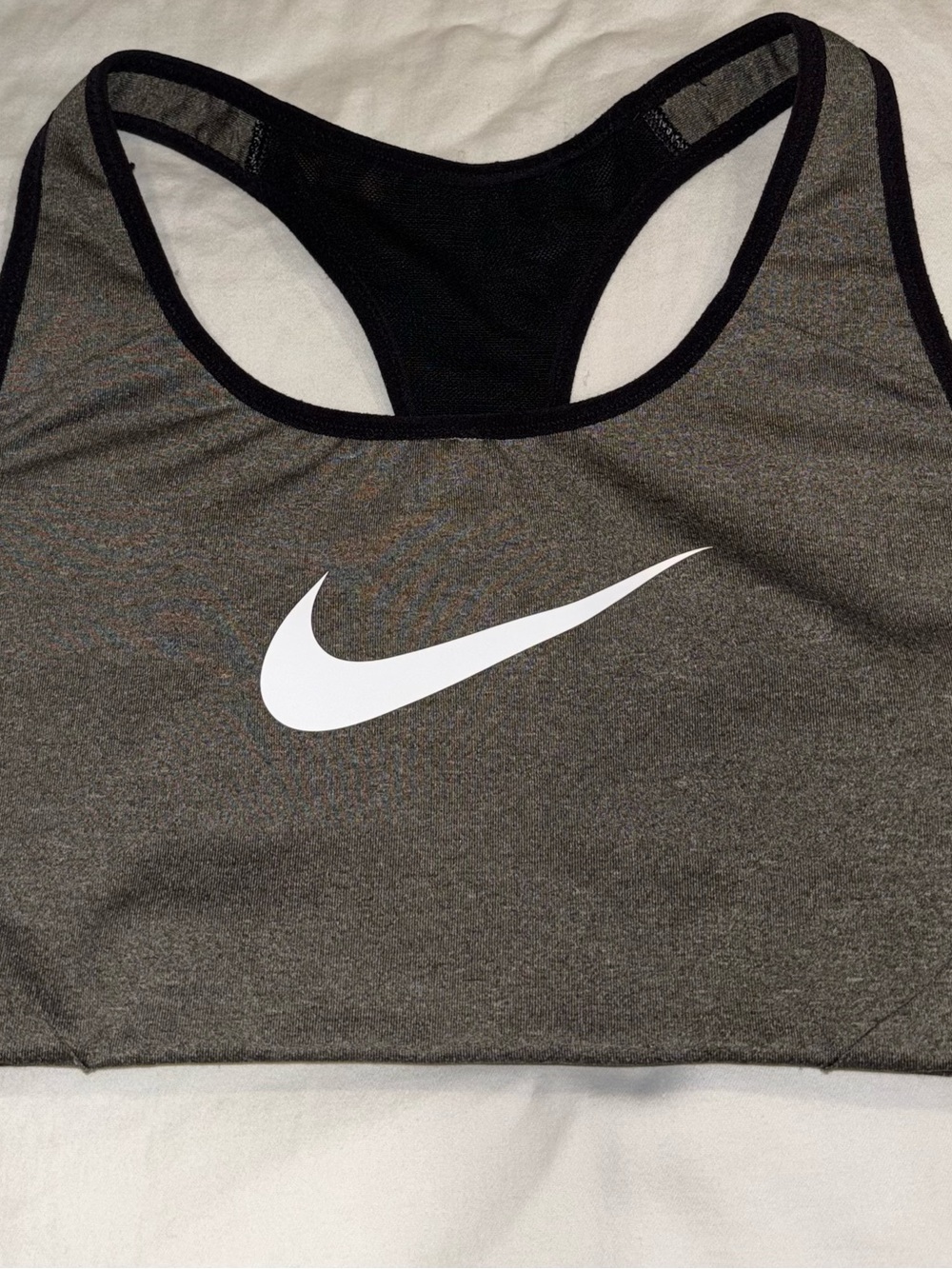 Nike Grey Sports Bra with White Swoosh
